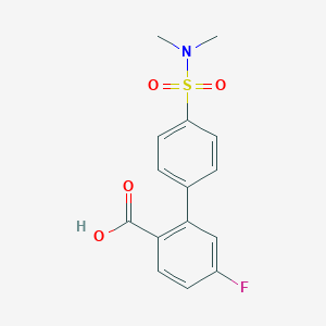molecular formula C15H14FNO4S B6412198 2-(4-N,N-Dimethylsulfamoylphenyl)-4-fluorobenzoic acid, 95% CAS No. 1261971-56-5