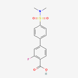 molecular formula C15H14FNO4S B6412203 4-(4-N,N-Dimethylsulfamoylphenyl)-2-fluorobenzoic acid, 95% CAS No. 1261969-42-9