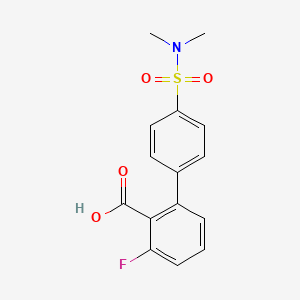 molecular formula C15H14FNO4S B6412229 2-(4-N,N-Dimethylsulfamoylphenyl)-6-fluorobenzoic acid, 95% CAS No. 1261914-21-9