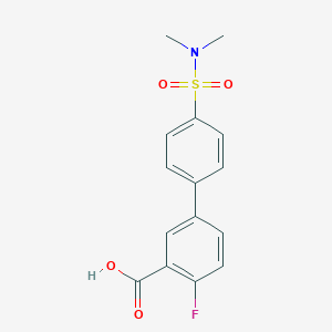 molecular formula C15H14FNO4S B6412236 5-(4-N,N-Dimethylsulfamoylphenyl)-2-fluorobenzoic acid, 95% CAS No. 1261936-49-5