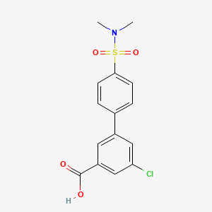 molecular formula C15H14ClNO4S B6412251 5-Chloro-3-(4-N,N-dimethylsulfamoylphenyl)benzoic acid, 95% CAS No. 1261901-51-2