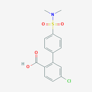 molecular formula C15H14ClNO4S B6412257 4-Chloro-2-(4-N,N-dimethylsulfamoylphenyl)benzoic acid, 95% CAS No. 1261936-68-8