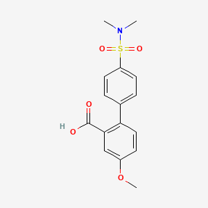 molecular formula C16H17NO5S B6412259 2-(4-N,N-Dimethylsulfamoylphenyl)-5-methoxybenzoic acid, 95% CAS No. 1261956-51-7