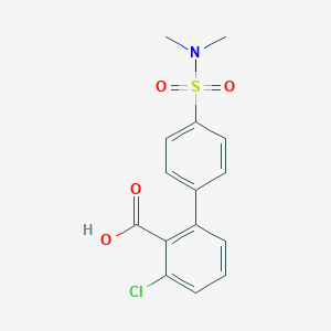 molecular formula C15H14ClNO4S B6412263 6-Chloro-2-(4-N,N-dimethylsulfamoylphenyl)benzoic acid, 95% CAS No. 1261914-40-2