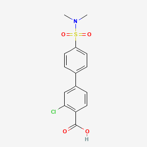 molecular formula C15H14ClNO4S B6412272 2-Chloro-4-(4-N,N-dimethylsulfamoylphenyl)benzoic acid, 95% CAS No. 1261939-66-5