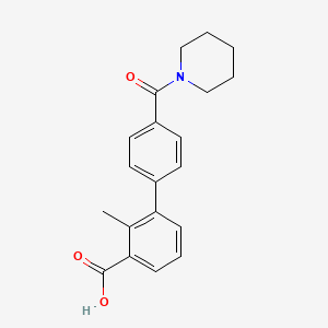 2-Methyl-3-[4-(piperidine-1-carbonyl)phenyl]benzoic acid, 95%