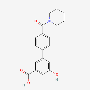 molecular formula C19H19NO4 B6412306 5-Hydroxy-3-[4-(piperidine-1-carbonyl)phenyl]benzoic acid, 95% CAS No. 1261907-04-3