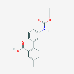 molecular formula C19H21NO4 B6412407 2-(3-BOC-Aminophenyl)-5-methylbenzoic acid, 95% CAS No. 1261939-88-1