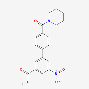 molecular formula C19H18N2O5 B6412426 5-Nitro-3-[4-(piperidine-1-carbonyl)phenyl]benzoic acid, 95% CAS No. 1261969-48-5