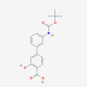molecular formula C18H19NO5 B6412433 4-(3-BOC-Aminophenyl)-2-hydroxybenzoic acid, 95% CAS No. 1261939-99-4