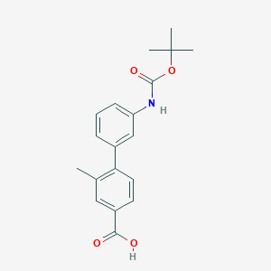 molecular formula C19H21NO4 B6412435 4-(3-BOC-Aminophenyl)-3-methylbenzoic acid, 95% CAS No. 1261957-02-1