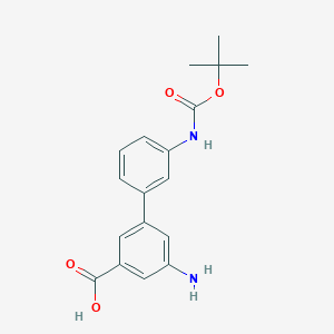 molecular formula C18H20N2O4 B6412438 3-Amino-5-(3-BOC-aminophenyl)benzoic acid, 95% CAS No. 1261903-60-9