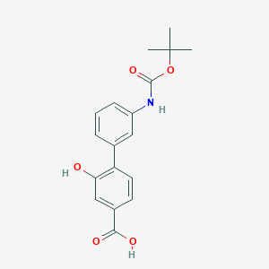 molecular formula C18H19NO5 B6412443 4-(3-BOC-Aminophenyl)-3-hydroxybenzoic acid, 95% CAS No. 1261907-16-7