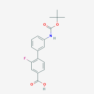 molecular formula C18H18FNO4 B6412455 4-(3-BOC-Aminophenyl)-3-fluorobenzoic acid, 95% CAS No. 1261915-05-2