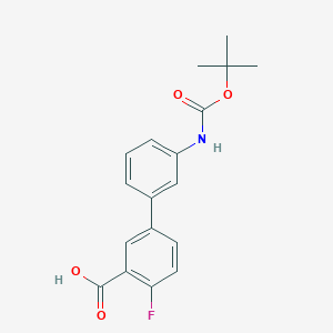 molecular formula C18H18FNO4 B6412462 5-(3-BOC-Aminophenyl)-2-fluorobenzoic acid, 95% CAS No. 1261907-28-1
