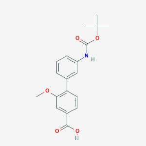 molecular formula C19H21NO5 B6412471 4-(3-BOC-Aminophenyl)-3-methoxybenzoic acid, 95% CAS No. 1261915-11-0