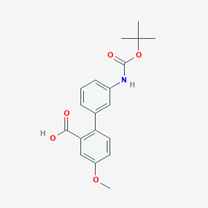 molecular formula C19H21NO5 B6412479 2-(3-BOC-Aminophenyl)-5-methoxybenzoic acid, 95% CAS No. 1261940-43-5