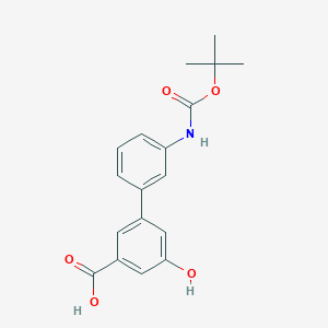 molecular formula C18H19NO5 B6412484 3-(3-BOC-Aminophenyl)-5-hydroxybenzoic acid, 95% CAS No. 1261957-06-5