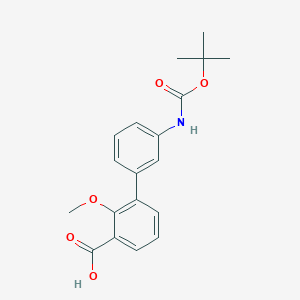 molecular formula C19H21NO5 B6412488 3-(3-BOC-Aminophenyl)-2-methoxybenzoic acid, 95% CAS No. 1261907-32-7