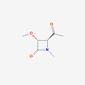 molecular formula C7H11NO3 B064125 (3R,4R)-4-Acetyl-3-methoxy-1-methylazetidin-2-one CAS No. 159597-50-9