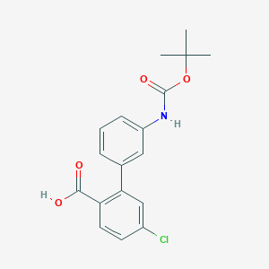 molecular formula C18H18ClNO4 B6412518 2-(3-BOC-Aminophenyl)-4-chlorobenzoic acid, 95% CAS No. 1261940-57-1