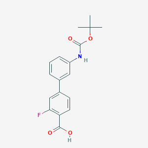 molecular formula C18H18FNO4 B6412526 4-(3-BOC-Aminophenyl)-2-fluorobenzoic acid, 95% CAS No. 1261940-23-1