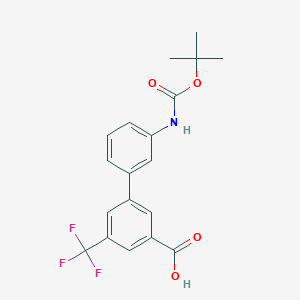 molecular formula C19H18F3NO4 B6412564 3-(3-BOC-Aminophenyl)-5-trifluoromethylbenzoic acid, 95% CAS No. 1261915-29-0