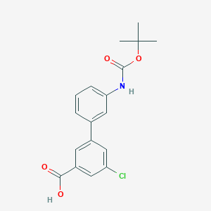 molecular formula C18H18ClNO4 B6412565 3-(3-BOC-Aminophenyl)-5-chlorobenzoic acid, 95% CAS No. 1261916-02-2