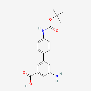 molecular formula C18H20N2O4 B6412570 3-Amino-5-(4-BOC-aminophenyl)benzoic acid, 95% CAS No. 1261940-86-6