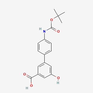 molecular formula C18H19NO5 B6412581 3-(4-BOC-Aminophenyl)-5-hydroxybenzoic acid, 95% CAS No. 1261915-53-0