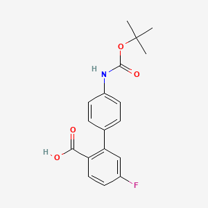 molecular formula C18H18FNO4 B6412585 2-(4-BOC-Aminophenyl)-4-fluorobenzoic acid, 95% CAS No. 1261915-65-4