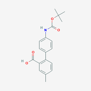 molecular formula C19H21NO4 B6412586 2-(4-BOC-Aminophenyl)-5-methylbenzoic acid, 95% CAS No. 1261903-75-6