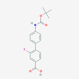 molecular formula C18H18FNO4 B6412592 4-(4-BOC-Aminophenyl)-3-fluorobenzoic acid, 95% CAS No. 1262011-23-3