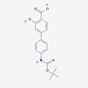 molecular formula C18H19NO5 B6412597 4-(4-BOC-Aminophenyl)-2-hydroxybenzoic acid, 95% CAS No. 1261915-61-0