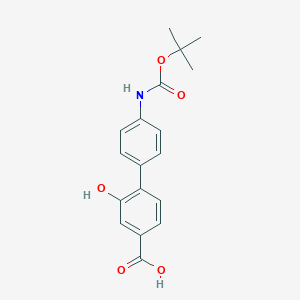 molecular formula C18H19NO5 B6412599 4-(4-BOC-Aminophenyl)-3-hydroxybenzoic acid, 95% CAS No. 1261899-41-5