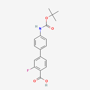 molecular formula C18H18FNO4 B6412607 4-(4-BOC-Aminophenyl)-2-fluorobenzoic acid, 95% CAS No. 1261940-92-4