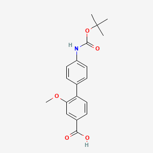 molecular formula C19H21NO5 B6412614 4-(4-BOC-Aminophenyl)-3-methoxybenzoic acid, 95% CAS No. 1262011-24-4