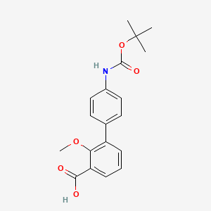 molecular formula C19H21NO5 B6412626 3-(4-BOC-Aminophenyl)-2-methoxybenzoic acid, 95% CAS No. 1261894-29-4