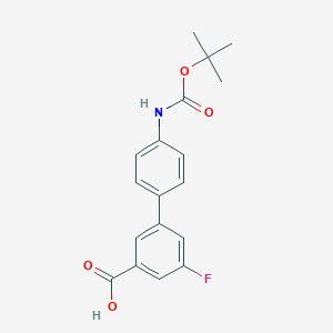 molecular formula C18H18FNO4 B6412636 3-(4-BOC-Aminophenyl)-5-fluorobenzoic acid, 95% CAS No. 1261981-69-4