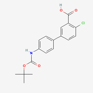 molecular formula C18H18ClNO4 B6412638 5-(4-BOC-Aminophenyl)-2-chlorobenzoic acid, 95% CAS No. 1261981-71-8