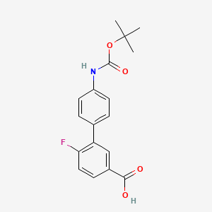 molecular formula C18H18FNO4 B6412646 3-(4-BOC-Aminophenyl)-4-fluorobenzoic acid, 95% CAS No. 1261940-89-9