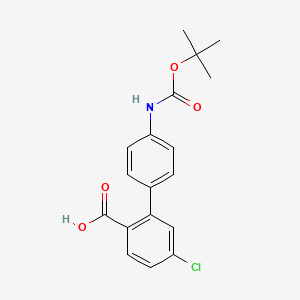 molecular formula C18H18ClNO4 B6412660 2-(4-BOC-Aminophenyl)-4-chlorobenzoic acid, 95% CAS No. 1261940-94-6