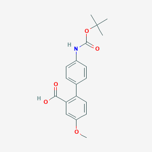 molecular formula C19H21NO5 B6412663 2-(4-BOC-Aminophenyl)-5-methoxybenzoic acid, 95% CAS No. 1261971-91-8