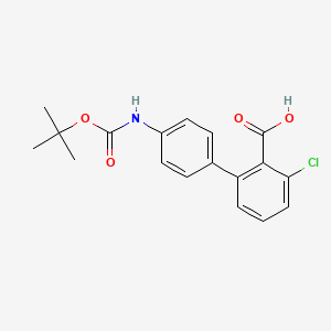 molecular formula C18H18ClNO4 B6412668 2-(4-BOC-Aminophenyl)-6-chlorobenzoic acid, 95% CAS No. 1261961-11-8