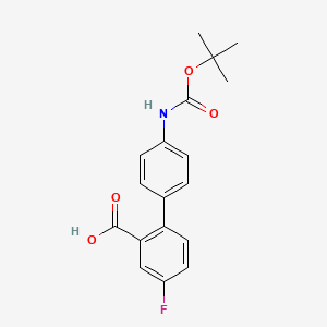 molecular formula C18H18FNO4 B6412687 2-(4-BOC-Aminophenyl)-5-fluorobenzoic acid, 95% CAS No. 1261894-25-0