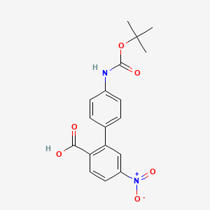 molecular formula C18H18N2O6 B6412689 2-(4-BOC-Aminophenyl)-4-nitrobenzoic acid, 95% CAS No. 1261971-98-5