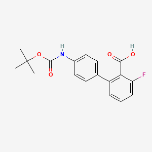 molecular formula C18H18FNO4 B6412695 2-(4-BOC-Aminophenyl)-6-fluorobenzoic acid, 95% CAS No. 1261915-79-0