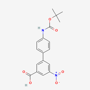 molecular formula C18H18N2O6 B6412710 3-(4-BOC-Aminophenyl)-5-nitrobenzoic acid, 95% CAS No. 1261899-43-7