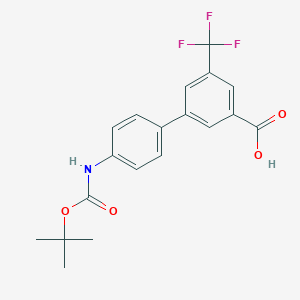 molecular formula C19H18F3NO4 B6412720 3-(4-BOC-Aminophenyl)-5-trifluoromethylbenzoic acid, 95% CAS No. 1261940-98-0