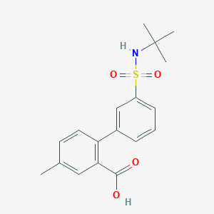 molecular formula C18H21NO4S B6412984 2-(3-t-Butylsulfamoylphenyl)-5-methylbenzoic acid, 95% CAS No. 1261916-74-8
